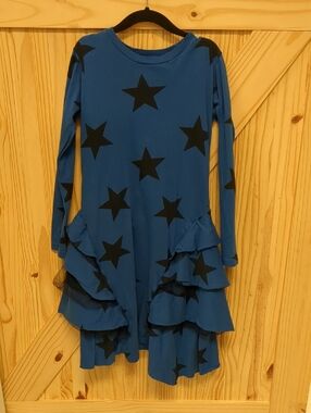 nununu Blue Star Ruffle Dress
